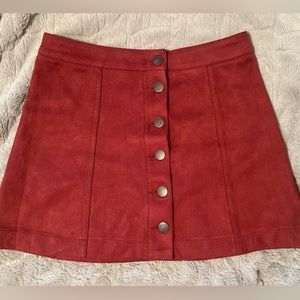 Faux Suede Mini Skirt